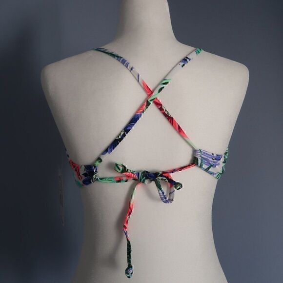 CALIFORNIA SUNSHINE TROPICAL FLORAL BRALETTE BIKINI SWM TOP SIZE MEDIUM NWT - Picture 8 of 8